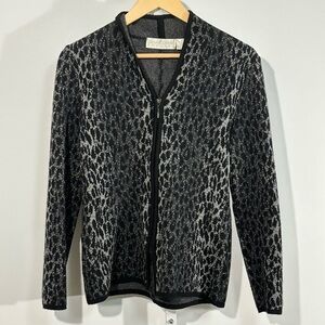 Vintage Dana Buchman 100% Wool Animal Print Sweater – Size S – Made in Hong Kong